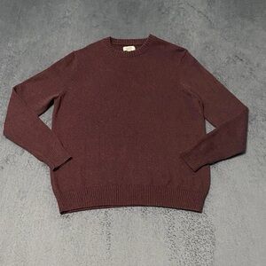 Croft and Barrow Sweater Mens M Burgundy Crew Neck Knit Pullover Casual Classic